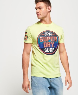 Superdry Sticker Tab Férfi Pólók Citrom | SNZIG2653